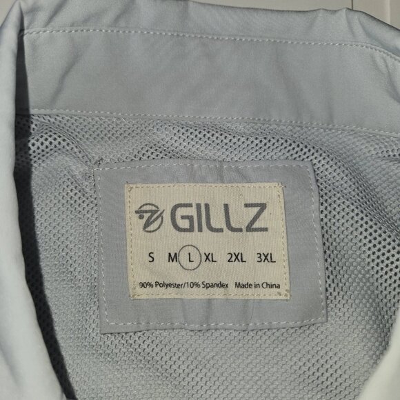 Gillz Shirt Mens LG Gray Performance Fishing Vented Stretch Outdoor Button Up - Picture 4 of 8